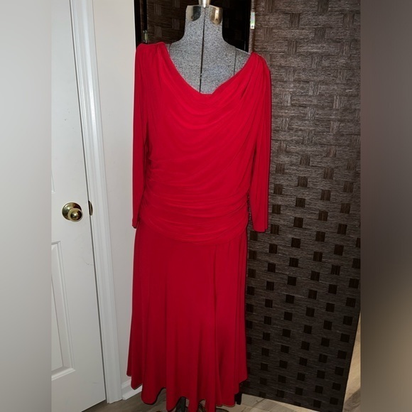 Chaps Dresses & Skirts - Chaps Women’s Solid Red Mid Length Dress, size XL